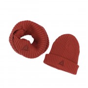 AMMEHOELA BROWN SCARF AND HAT SET
