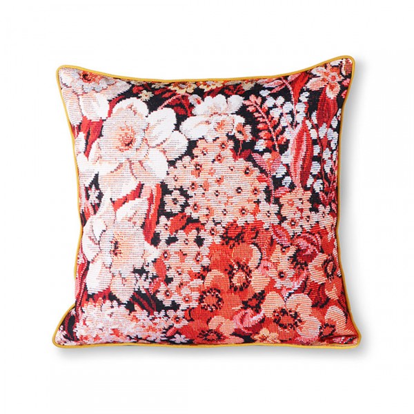 HK LIVING PRINTED FLORAL CUSHION COLOURED