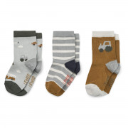 LIEWOOD "SILAS" COTTON SOCKS 4 PACK VEHICLES DOVE