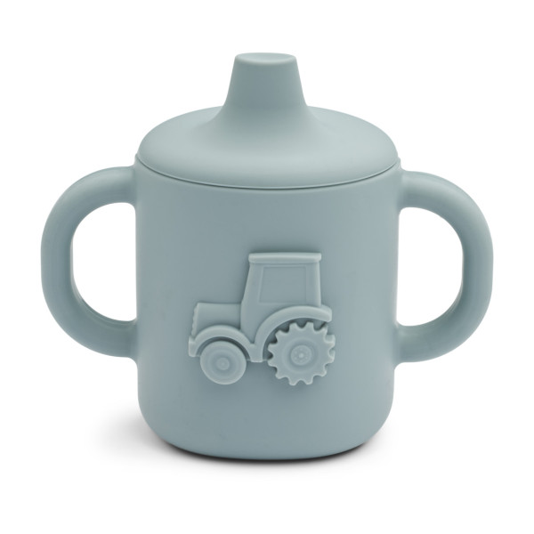 LIEWOOD "AMELIO" SILICONE SIPPY CUP TRACTOR BLUE