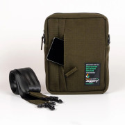 JAGGERY TACTICAL SLING BAG IN GREEN CANVAS & BLACK SEAT BELTS