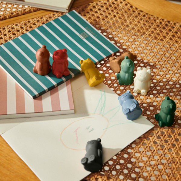 Liewood "wallace" Set 9 Pastelli A Cera Orsetto - immagine 2