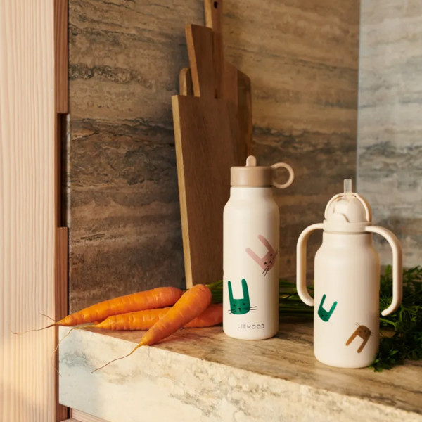 Liewood "falk" Water Bottle 350ml Bunny Sandy - Image 2