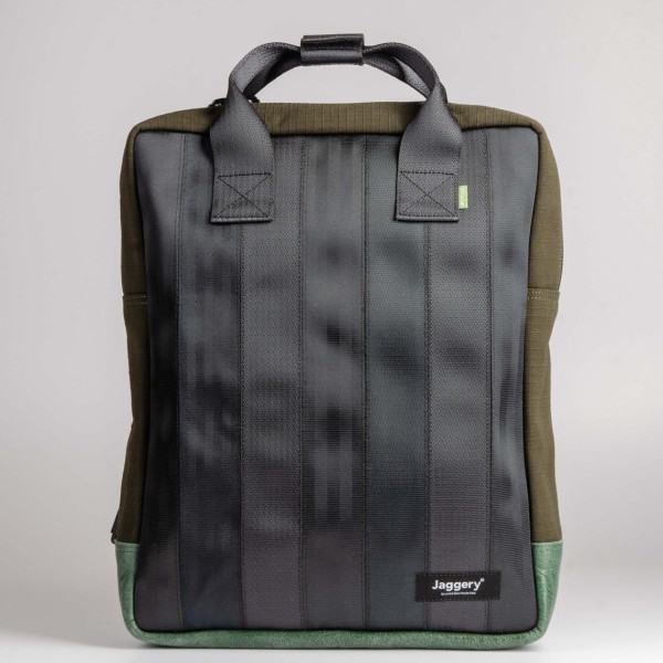 Jaggery Arrive Backpack In Black Cargo Belts With Canvas