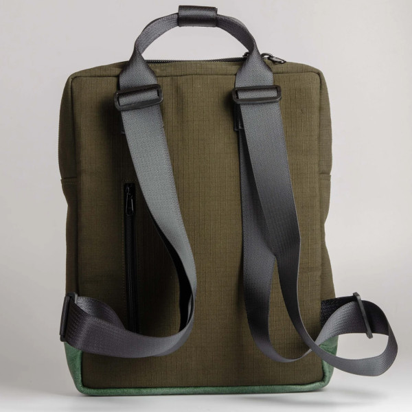 Jaggery Arrive Backpack In Black Cargo Belts With Canvas - Image 3