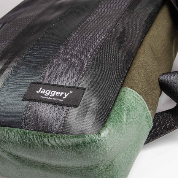 Jaggery Arrive Backpack In Black Cargo Belts With Canvas - Image 6