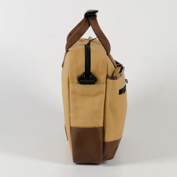 Jaggery Hustler's Bag In Khaki & Salvaged Leather - Image 3