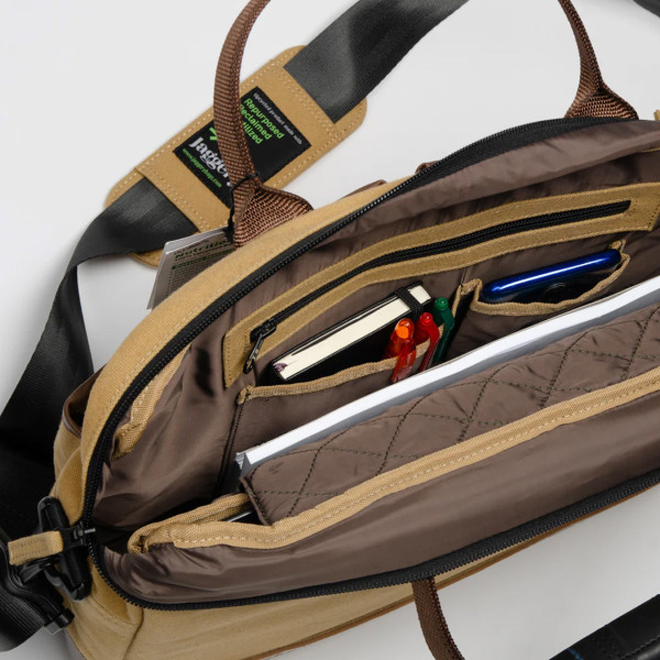 Jaggery Hustler's Bag In Khaki & Salvaged Leather - Image 4