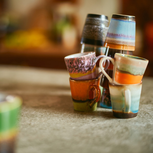 Hk Living Set 4 Tazzine Da Caffè Con Manico 70's Retro - immagine 2