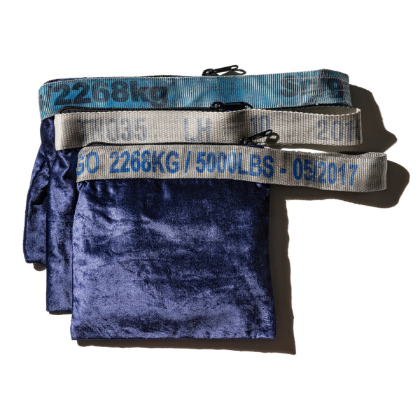 Puebco Bustina In Velluto E Cintura Cargo Blu - immagine 3