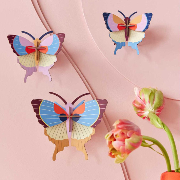 Studio Roof Plum Fringe Butterflies Set Of 3 - Image 2