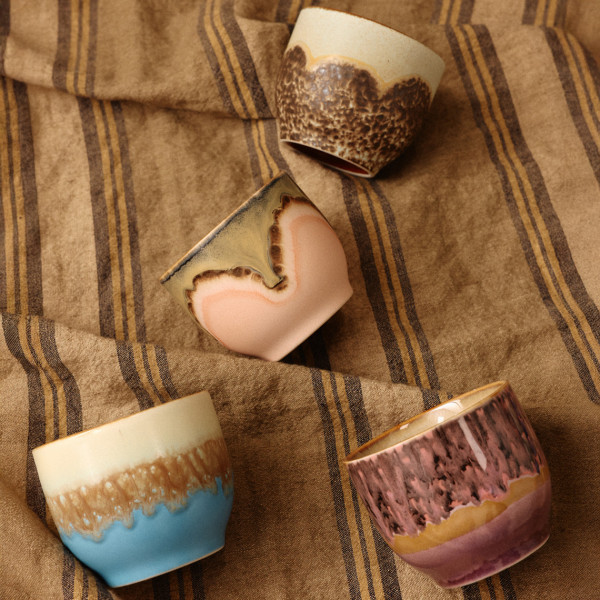 Hk Living 70s Ceramics Café Cups Lagoon (set Of 4) - Image 2