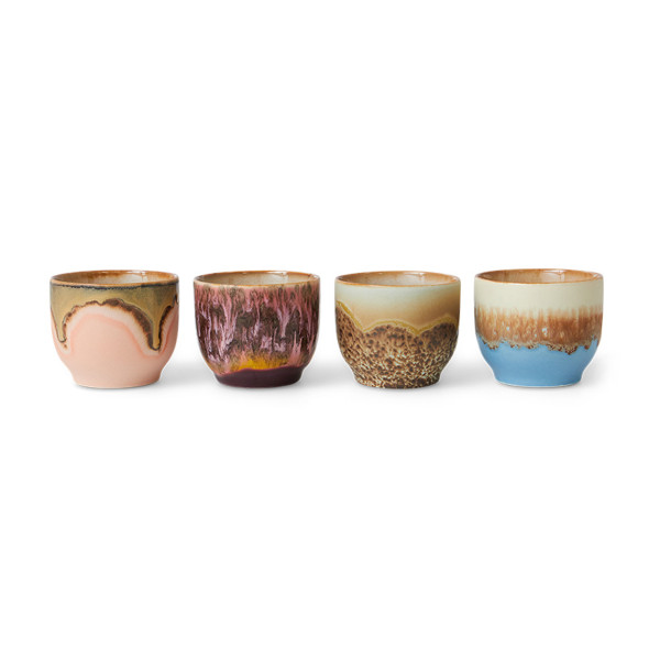 Hk Living 70s Ceramics Café Cups Lagoon (set Of 4) - Image 3