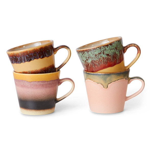 Hk Living Set 4 Mugs 70's Vista