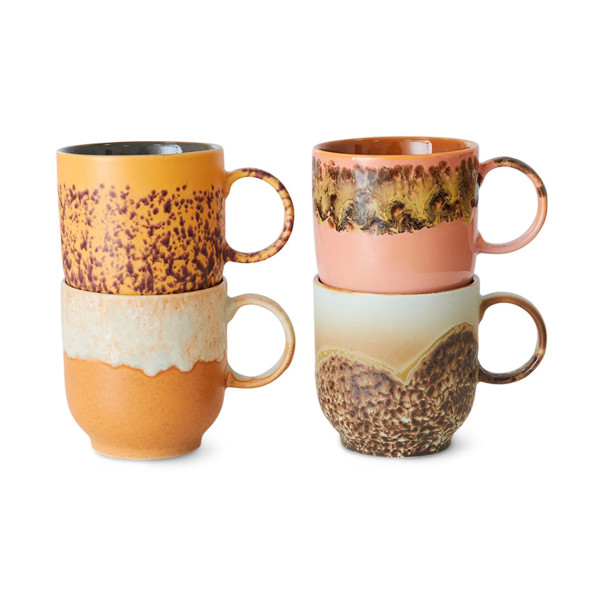 Hk Living 70s Ceramics Cafè Mugs Cape Set Of 4