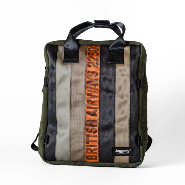 Jaggery Arrive Backpack In Orange Cargo Belts With Canvas