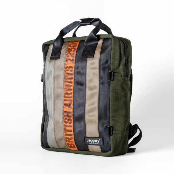 Jaggery Arrive Backpack In Orange Cargo Belts With Canvas - Image 3