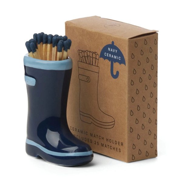 Paddywax Wellington Boot Matches Navy Blue