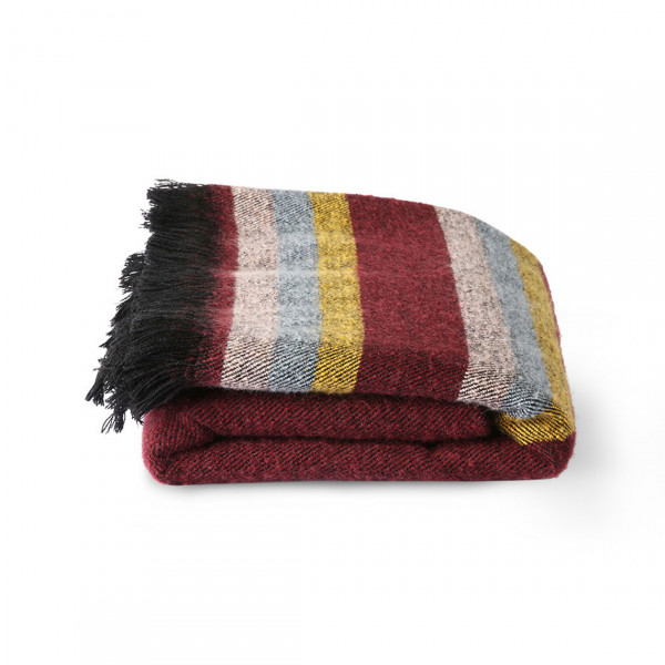 Hk Living Fluffy Throw Burgundy 130x150