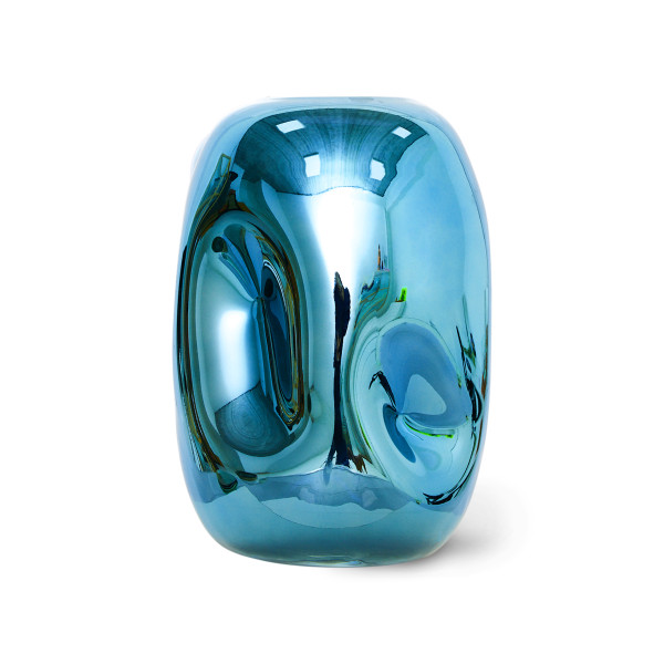 Hk Living Vaso In Vetro Cromato Blu