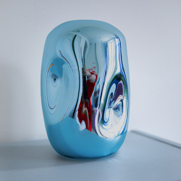 Hk Living Vaso In Vetro Cromato Blu - immagine 3