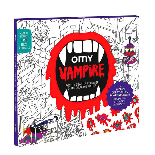 Omy Poster Gigante Vampiri Da Colorare Con Adesivi