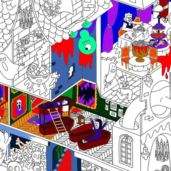 Omy Poster Gigante Vampiri Da Colorare Con Adesivi - immagine 3