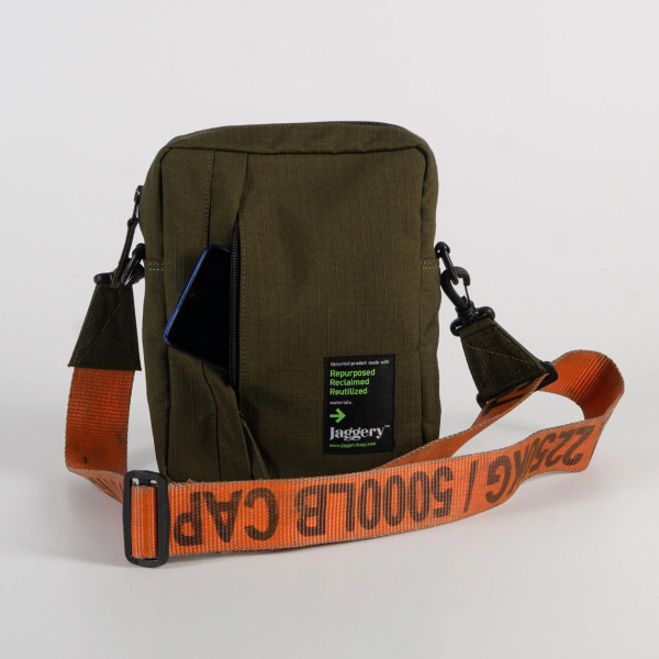 Jaggery Tactical Sling Bag In Og Canvas & Orange Cargo Belts