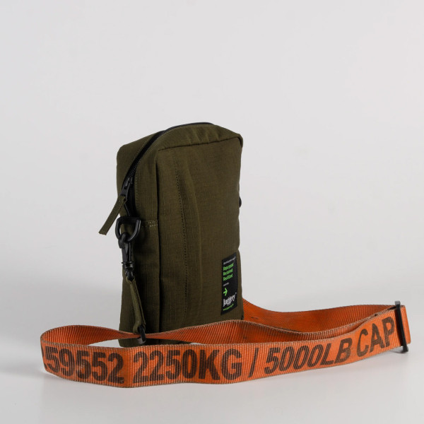 Jaggery Tactical Sling Bag In Og Canvas & Orange Cargo Belts - Image 3