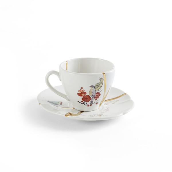 Seletti Tazzina Da Caffè Con Piattino Kintsugi Uccellino