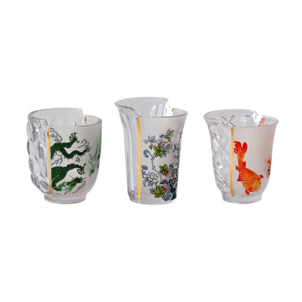 Seletti Aglaura Hybrid Set 3 Bicchieri Vetro
