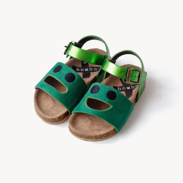 Boxbo Wistiti Green Leather Sandals