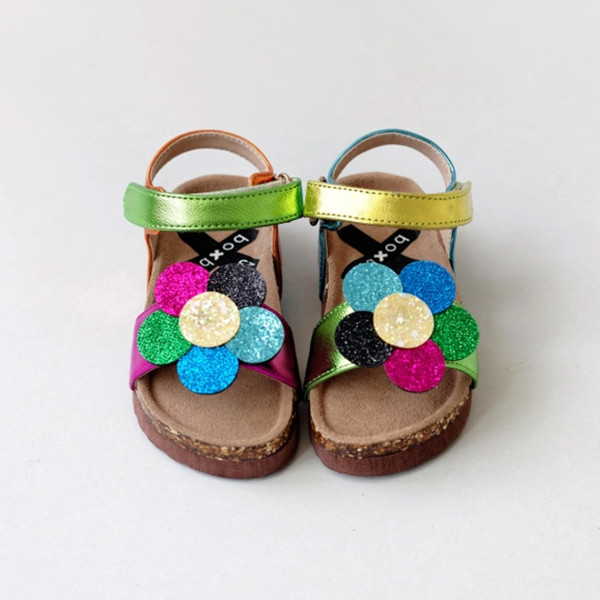 Boxbo Flower Multicolor Leather Sandals