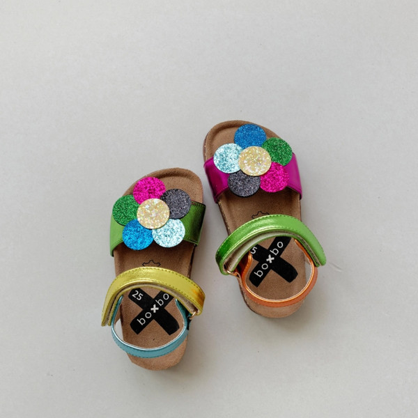 Boxbo Flower Multicolor Leather Sandals - Image 6