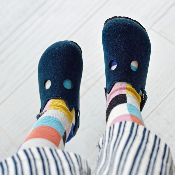 Boxbo Calze Lunghe In Cotone Quadretti Multicolor - immagine 2