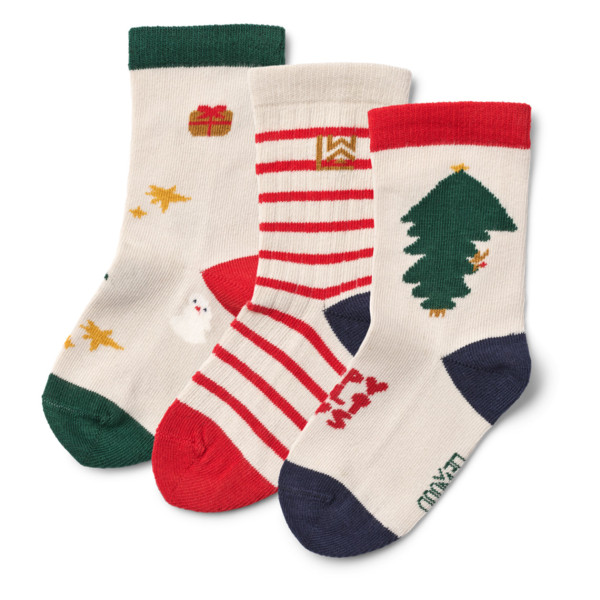 Liewood "silas" Cotton Socks 3 Pack Holiday