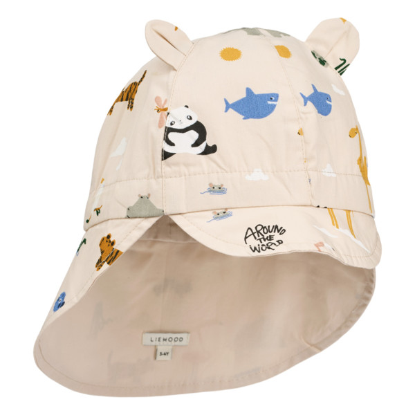 Liewood "gorm" Cappello Da Sole Reversibile Animali