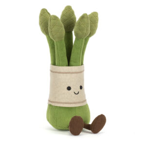 Pupazzo asparago Jellycat Amuseables con faccina sorridente