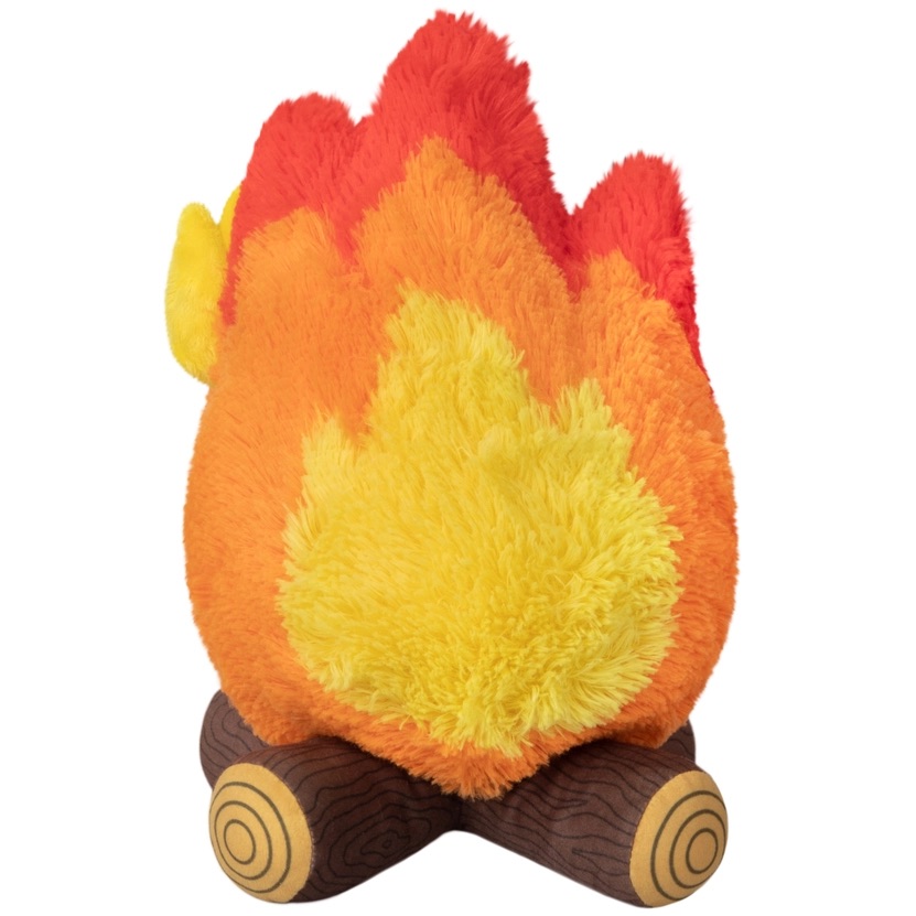 Pupazzo falò Campfire Squishable con fiammella in peluche e faccina birichina