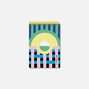 Mini taccuino artigianale Sun di Papier Tigre con grafica a raggi colorati